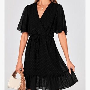 Elegant Black Wrap Dress